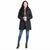 Guess Women's Black Solid Hooded Bibbed Softshell Coat