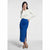 Sinsay Women's White Ribbed Round Neck Basic Blouse