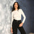 Sinsay Women's Cream Classic Crew Neck Blouse