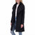 Halston Women's Black Petite Casual Asymmetric Trench Coat