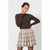 Sinsay Women's Beige Pleated Plaid Mini Skirt