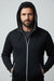 Blu Rock Men's Black Casual Hooded Zip-Up Jacket