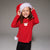 Sinsay Girl's Red Reindeer Graphic Ruffled Shoulder Blouse