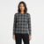 Cuddl Duds Women's Grey Plaid Long-Sleeves Pajama Top