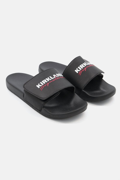 kirkland Unisex Brand Logo Slip On Slides, Black ABS129(shoes 29,59)(shr)