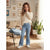 Sinsay Girl's Light Blue Elastic-Waist Denim Flare Pant