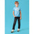 Sinsay Boy's Black Elastic Waist Ribbed Ankle Cuffs Denim Jogger