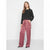 DKNY Women's Burgundy Satin Wide-Leg Pants