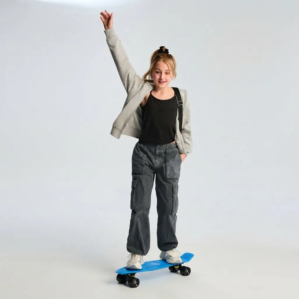 Sinsay Girl's Grey Elasticized Cuffs Cargo Jogger