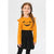 Sinsay Girl's Orange Chest Print Ruffled Shoulders Blouse