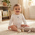 Sinsay Baby Girl's White Ribbed Small Herat Chest Print Long-Sleeves Bodysuit