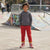 Sinsay Boy's Red & Yellow Striped Cuffs Pajama Bottom