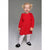 Sinsay Girl's Bright Red Charming Ruffled Shoulder Long-Sleeve Dress