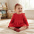 Sinsay Baby Girl's Bright Red Charming Ruffle Details Long-Sleeves Dress