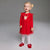 Sinsay Girl's Red Reindeer Face Printed Long-Sleeves Dress