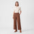 Hurley Women's Brown & White Pattern Wide-Leg Pants