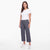 S.C. & CO Women's Navy Striped Pull On Wide Leg Capri Pants