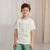 Sinsay Boy's Off White & Light Green Graphic Print T-Shirt