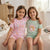 Sinsay Girl's Light Green & Pink Printed 2 Packs Shorts Pajama Sets