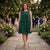 Jessica Howard Women's Dark Green Plus Size Tiered Chiffon Dress