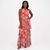 Jessica Howard Women's Pink Floral-Print Tiered Halter Gown Dress