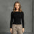 Sinsay Women's Black Ribbed Plain Basic Blouse