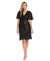 R & M Richards Women's Black Flutter-Sleeve Cocktail Dress
