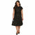 Donna Karan Women's Black Plus Size Fringe-Trim Textured Midi Dress