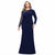 Betsy & Adam Women's Navy Plus Size Embellished One-Sleeve Ruched Dress