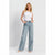 Sinsay Women's Light Blue High Waist Wide-Leg Jeans