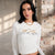 Sinsay Women's White Chest Print Basic Blouse