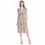 Maggy London Women's Multicolor Floral V-Neck Short Flutter Sleeve Midi Dress