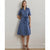 Lauren Ralph Lauren Women's Dusty Blue Belted Shirtdress