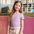 Sinsay Girl's Purple Round Neck Ribbed T-Shirt