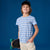 Sinsay Boy's White & Blue Striped Chest Print T-Shirt