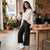 SD Women's Black Wide-Leg Casual Pants