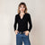 Sinsay Women's Black Long-Sleeves Collar Neck Bodysuit