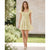 Self Esteem Women's Yellow Floral Ruffle Sleeve Smocked Tiered Mini Dress
