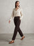 Banana Republic Women's Dark Brown Tailored Straight-Leg Pants