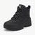 A black mid-top lace-up boot with a chunky sole, featuring a visible CK logo on the tongue, photographed on a clean white background.