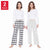 Gap Women's Cream & Dark Grey Pack Of 2 Striped Pajama Bottom