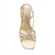 A single Marc Fisher metallic gold strappy sandal with a square toe and slingback, shown from a top-down view on a white background.