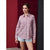 Sinsay Women's Pink & Grey Checked Long-Sleeves Shirt