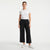 Hurley Women's Black Solid Cropped Wide-Leg Pants