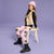 Sinsay Girl's Rose & Grey Floral Rib Knit Leggings