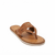 A single tan leather thong sandal with a decorative interlaced strap design and a small gold-tone 'BL' logo on the upper, shown on a plain white background.