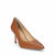A single tan leather pointed-toe pump with a slim high heel, shown from a three-quarters angle on a white background.