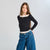 Sinsay Girl's Black & White Ribbed Blouse