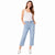 Kensie Women's Light Blue Wash Drawstring Cropped Jeans