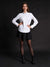Sinsay Women's White Sparkling Silver Collar Classic Shirt